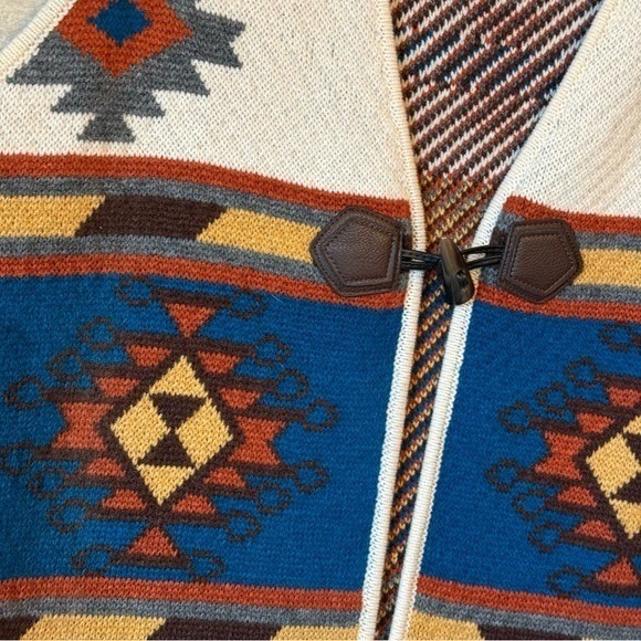 Aztec Southwestern Tribal Knit Vest Long Duster Sleeveless knit Cardigan size XL - Picture 2 of 10